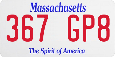 MA license plate 367GP8