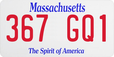 MA license plate 367GQ1