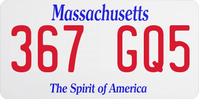 MA license plate 367GQ5