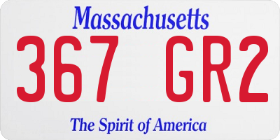 MA license plate 367GR2