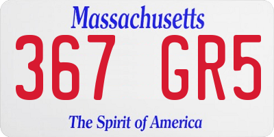 MA license plate 367GR5