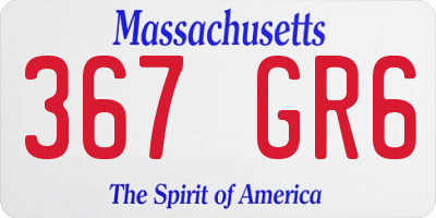MA license plate 367GR6