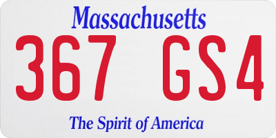 MA license plate 367GS4