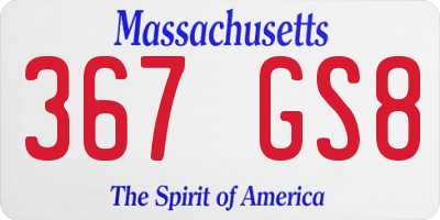 MA license plate 367GS8