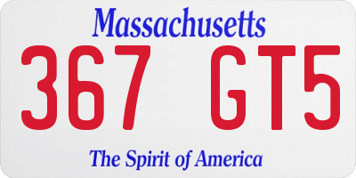 MA license plate 367GT5