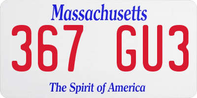 MA license plate 367GU3