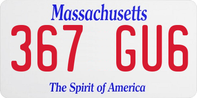 MA license plate 367GU6