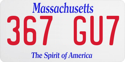 MA license plate 367GU7