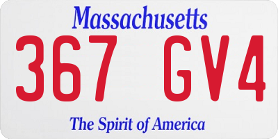 MA license plate 367GV4