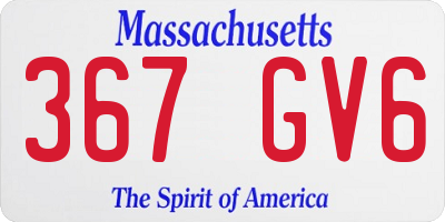MA license plate 367GV6