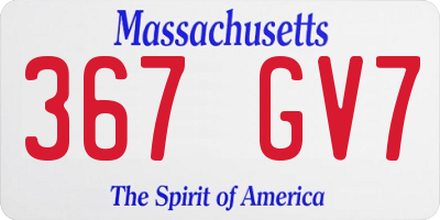 MA license plate 367GV7
