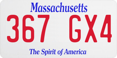MA license plate 367GX4
