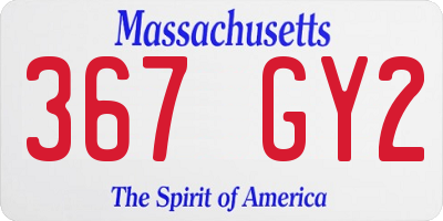 MA license plate 367GY2