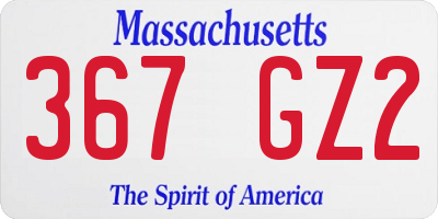 MA license plate 367GZ2