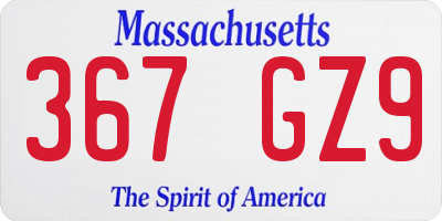 MA license plate 367GZ9