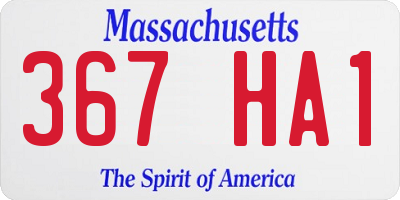 MA license plate 367HA1