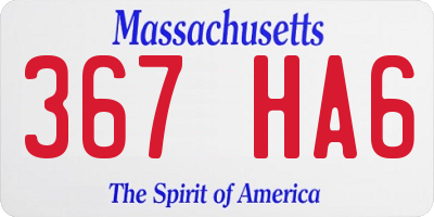 MA license plate 367HA6
