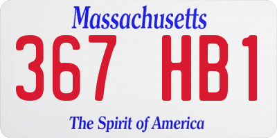 MA license plate 367HB1
