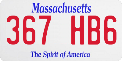 MA license plate 367HB6