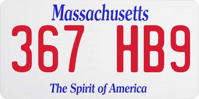 MA license plate 367HB9