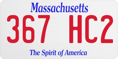MA license plate 367HC2