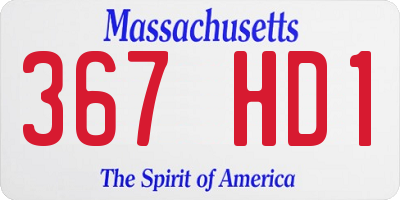 MA license plate 367HD1