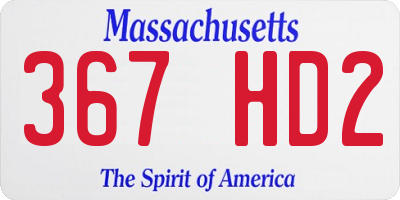 MA license plate 367HD2