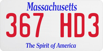 MA license plate 367HD3