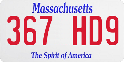 MA license plate 367HD9