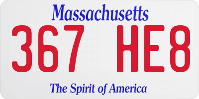 MA license plate 367HE8