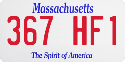 MA license plate 367HF1