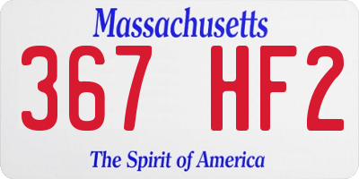 MA license plate 367HF2