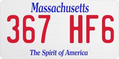 MA license plate 367HF6