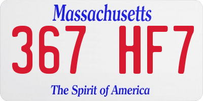 MA license plate 367HF7