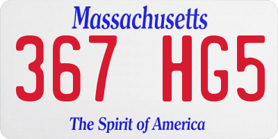 MA license plate 367HG5