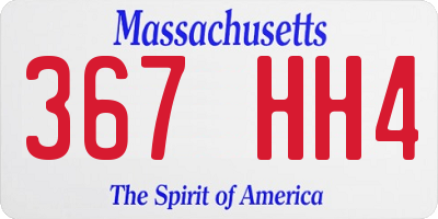 MA license plate 367HH4