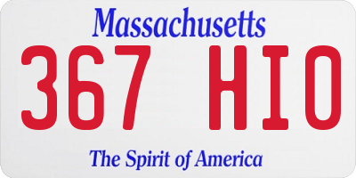 MA license plate 367HI0