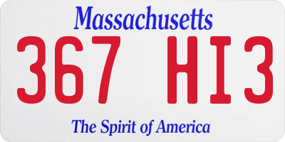 MA license plate 367HI3