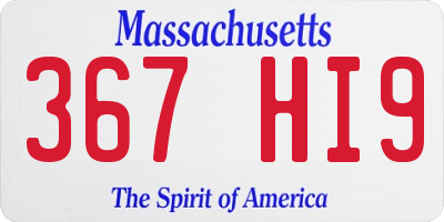 MA license plate 367HI9