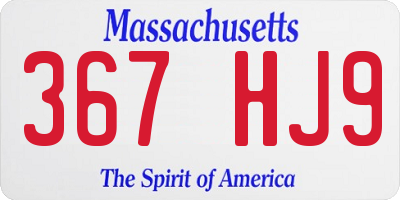 MA license plate 367HJ9