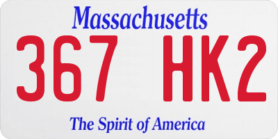 MA license plate 367HK2