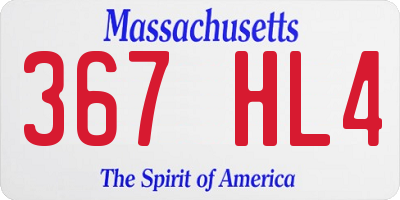 MA license plate 367HL4
