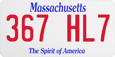 MA license plate 367HL7