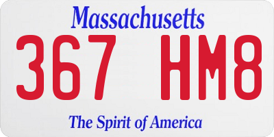 MA license plate 367HM8