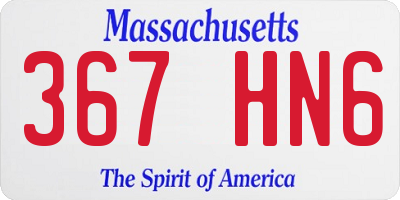 MA license plate 367HN6