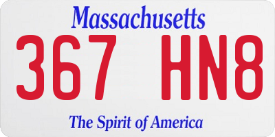 MA license plate 367HN8
