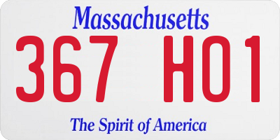 MA license plate 367HO1