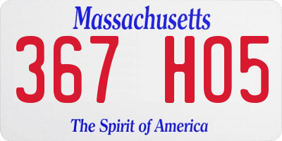 MA license plate 367HO5