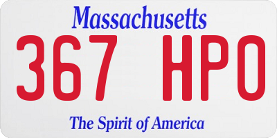 MA license plate 367HP0