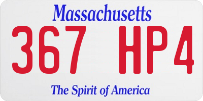 MA license plate 367HP4